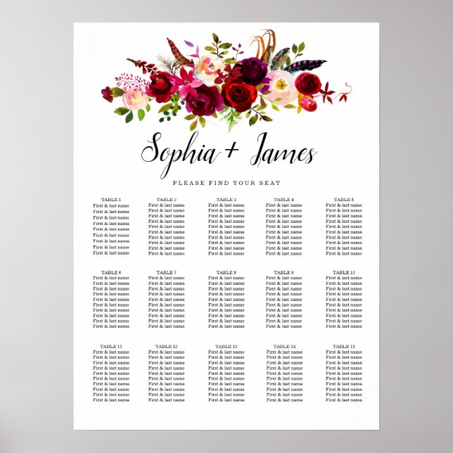 Poster Gráfico de Seções de Casamentos Elegantes de Molde (Frente)