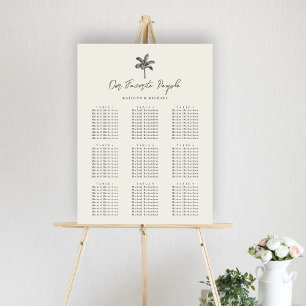 Poster Gráfico de Seções de Mesa 9 de Casamento de Palm T