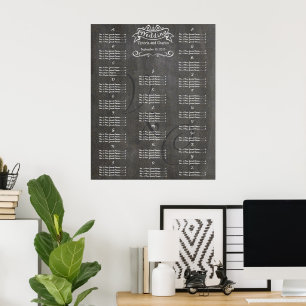 Póster Gráfico de Sentados Convidados do Quadro de Calç