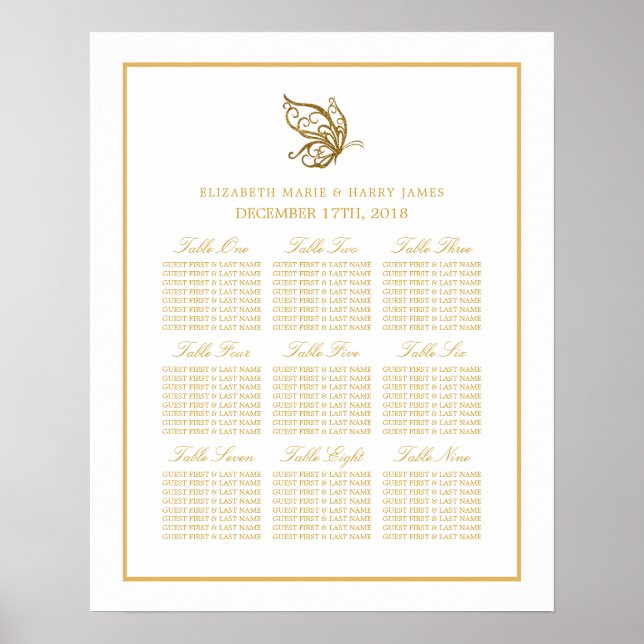 Póster Gráfico de Sentados da Borboleta da Borboleta Dour (Frente)