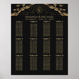 Poster Gráfico de Sentados de Casamento com Cartão de T