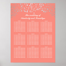 Póster Gráfico de Sentados de Casamento de Coral Respirat