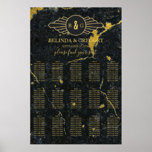 Poster Gráfico de Sentados de Casamento de Deco de Arte 
