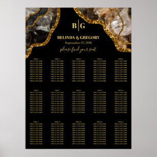 Poster Gráfico de Sentados de Casamento de Geodo de Agat