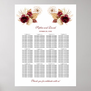 Poster Gráfico de Sentados de Casamento de Grass Floral B