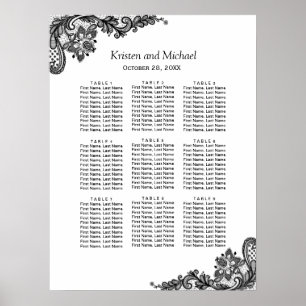 Póster Gráfico de Sentados de Casamento de Locais Brancos