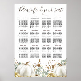 Poster Gráfico de Sentados de Casamento de Pumpkins Branc