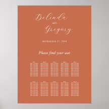 Gráfico de Sentados de Casamento de Script Elegant