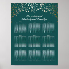 Póster Gráfico de Sentados de Casamento de Teal Respirató