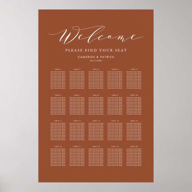 Poster Gráfico de Sentados de Casamento do Script Terraco (Frente)