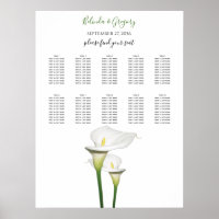 Gráfico de Sentados de Casamentos dos Lírios Branc