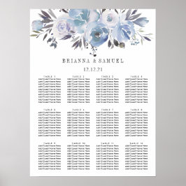 Poster Gráfico de Sentados Florais de Casamento de Dream 