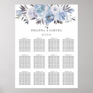 Poster Gráfico de Sentados Florais de Casamento de Dream