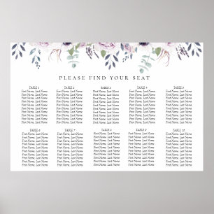 Poster Gráfico de Sentados Florais de Casamento de Jardim