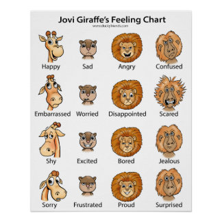 Póster Gráfico de Sentimento de Jovi Giraffe