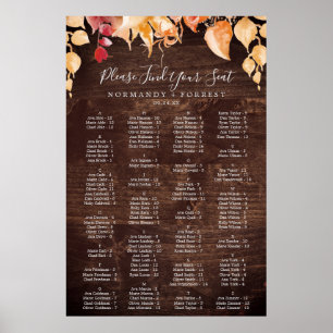 Poster Gráfico de Sentos Alfabéticos de Madeira Rústica