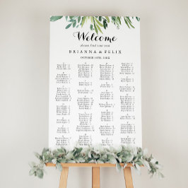 Poster Gráfico de Sentos Alfabéticos Verdes Tropicais Ele