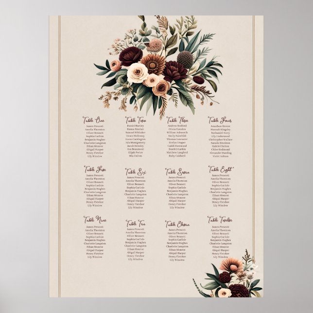 Poster Gráfico de Sentos Boho Florals (Frente)