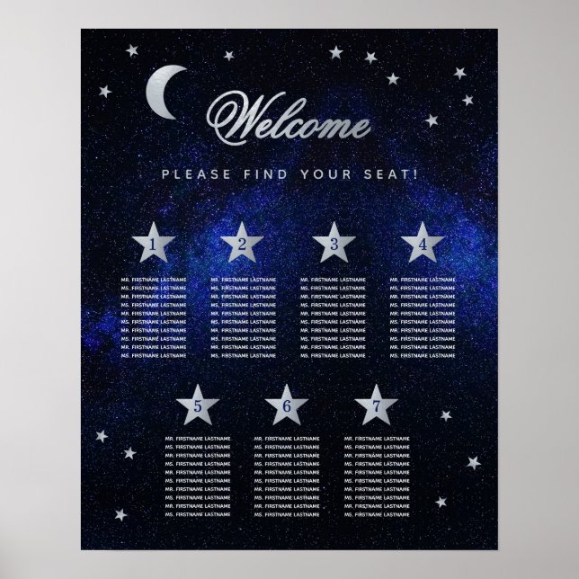 Poster Gráfico de Sentos de Casamento Celestial das Estre (Frente)