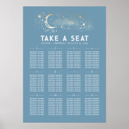Poster Gráfico de Sentos de Casamento Celestial das Estre