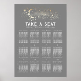 Poster Gráfico de Sentos de Casamento Celestial das Estre