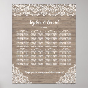 Poster Gráfico de Sentos de Casamento de Madeira Vintage 