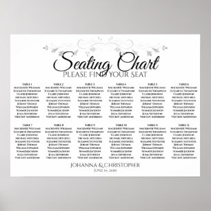 Poster Gráfico de Sentos de Casamento de Mesa Silver Fili