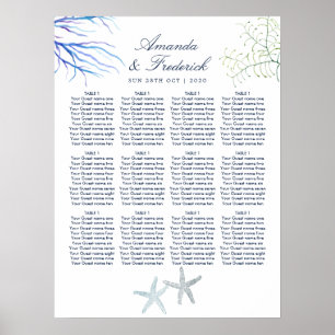 Poster Gráfico de Sentos de Casamento de Praia de Algas A