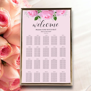 Poster Gráfico de Sentos de Casamento de Rosas Rosa Fragr