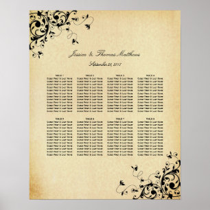 Poster Gráfico de Sentos de Casamento de Sujidades Antiga