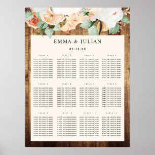 Poster Gráfico de Sentos de Casamento de Woodgrain Boho B