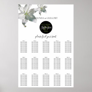 Poster Gráfico de Sentos de Casamento dos Lírios Branco
