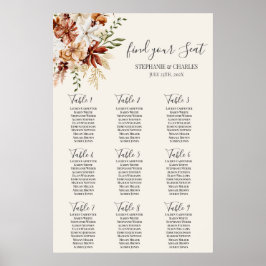 Poster Gráfico de Sentos de Casamento Floral de Flor
