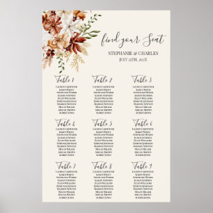 Poster Gráfico de Sentos de Casamento Floral de Flor