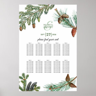 Poster Gráfico de Sentos de Casamento Rustic Pine Greener