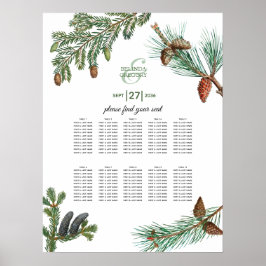 Poster Gráfico de Sentos de Casamento Rustic Pine Greener