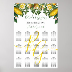 Poster Gráfico de Sentos de Casamento Rustic Yellow Lemo