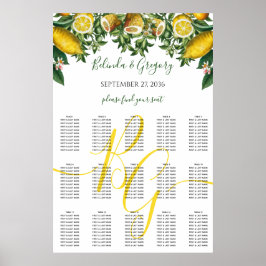 Poster Gráfico de Sentos de Casamento Rustic Yellow Lemon