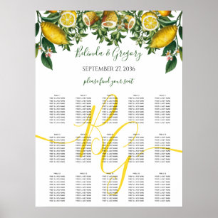 Poster Gráfico de Sentos de Casamento Rustic Yellow Lemon