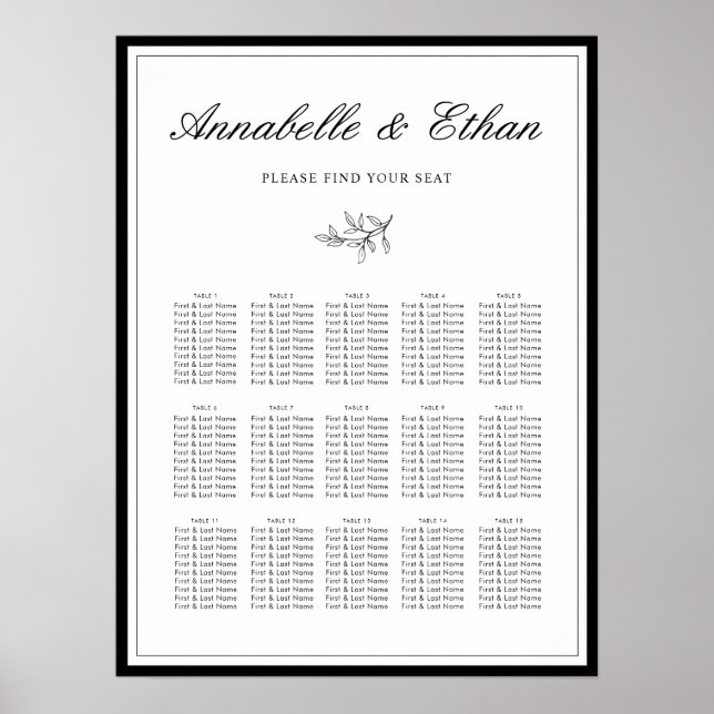 Poster Gráfico de Sentos de Folha de Fronteira Minimalist (Frente)