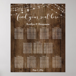 Poster Gráfico de Sentos de Recepção de Luzes de Madei