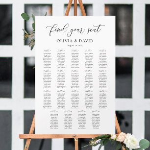 Poster Gráfico de Sentos do mesa do Script 19 Elegante