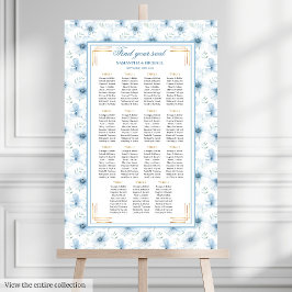 Poster Gráfico de Sentos Dourados Azul de Pastel Boho Mod