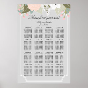 Poster Gráfico de Sentos Florais Grandes