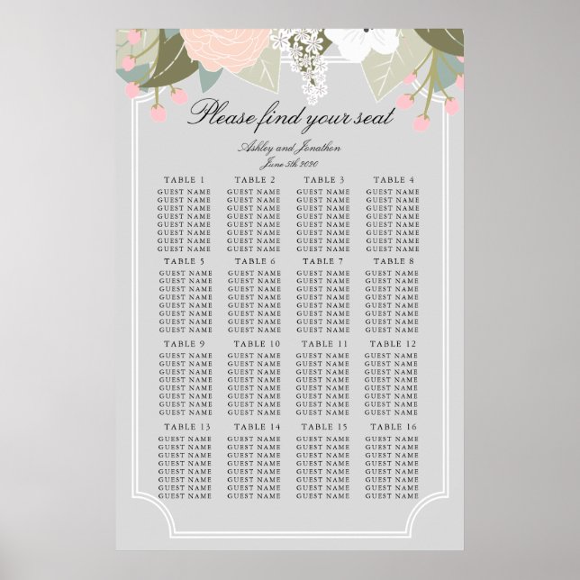 Poster Gráfico de Sentos Florais Grandes (Frente)