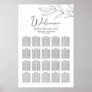 Poster Gráfico de Sentos Foliares de Folha de Arte de Li