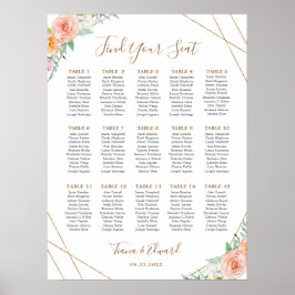 Poster Gráfico de Sentos Geométrico das Flores de Aquarel