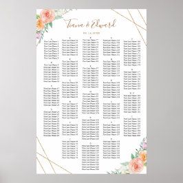 Poster Gráfico de Sentos Geométrico das Flores de Aquarel