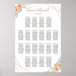 Poster Gráfico de Sentos Geométrico das Flores de Aquarel