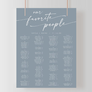 Poster Gráfico de Sentos Imprimíveis Azul Dusty Boho